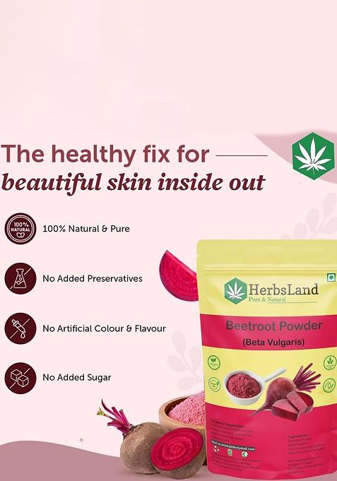 Herbsland Set Of 2 Beetroot Rose Petal Powder Face Pack 100 G Each