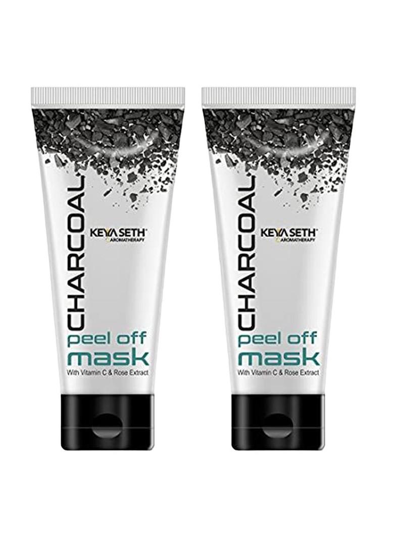 Keya Seth Aromatherapy Set Of 2 Charcoal Peel Off Mask For Blackhead Dead Skin Removal 50 Ml Each