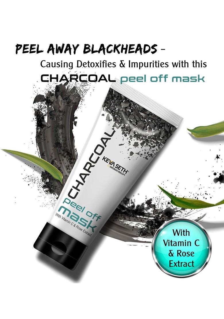 Keya Seth Aromatherapy Set Of 2 Charcoal Peel Off Mask For Blackhead Dead Skin Removal 50 Ml Each