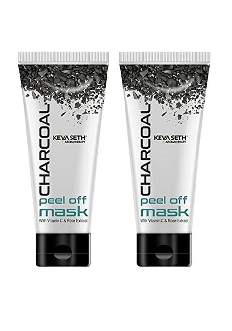 Keya Seth Aromatherapy Set Of 2 Charcoal Peel Off Mask For Blackhead Dead Skin Removal 50 Ml Each