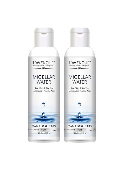 L'Avenour Set Of 2 Micellar Water Cleansing Makeup Remover With Aloe Vera 125 Ml