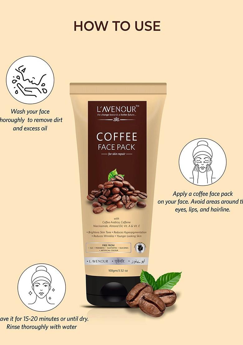 L'Avenour Coffee Face Pack With Niacinamide Almond Oil Vitamin A E 100 G