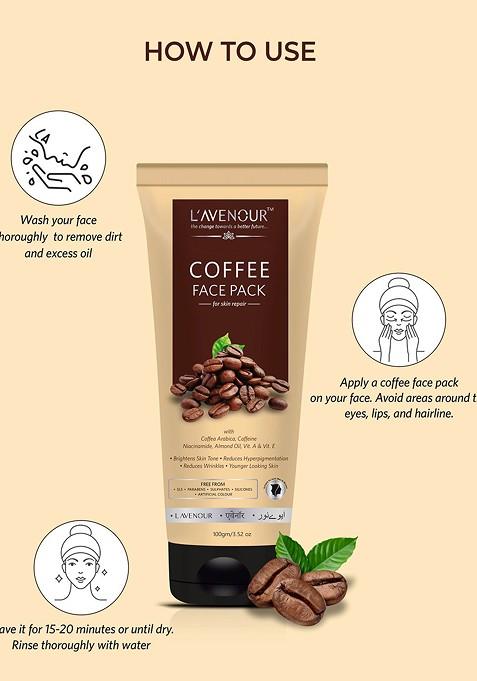 L'Avenour Coffee Face Pack With Niacinamide Almond Oil Vitamin A E 100 G