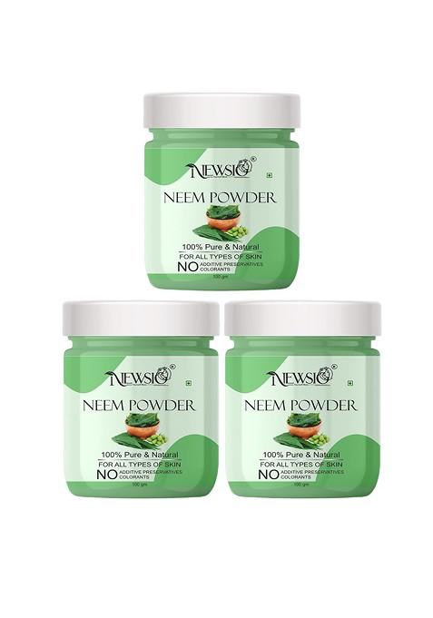 Newsio Set Of 3 100 Pure Natural Neem Powder G Each