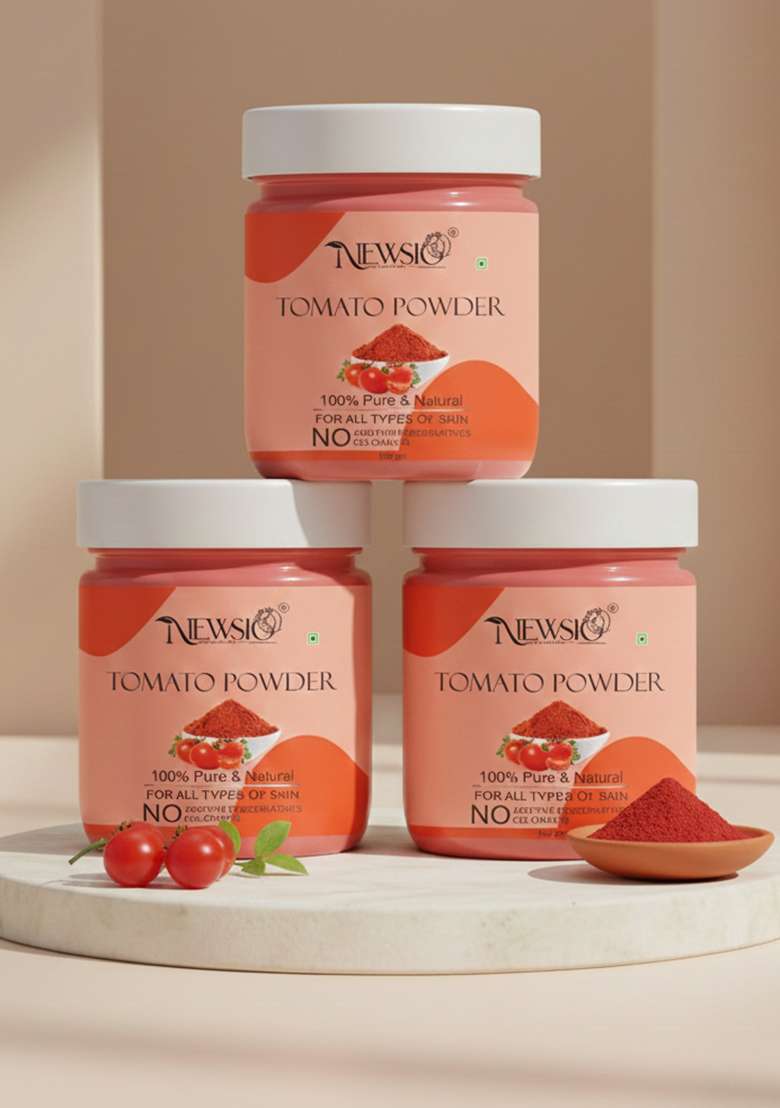 Newsio Set Of 3 100 Pure Natural Tomato Powder For Skin Hair G Each - Indya