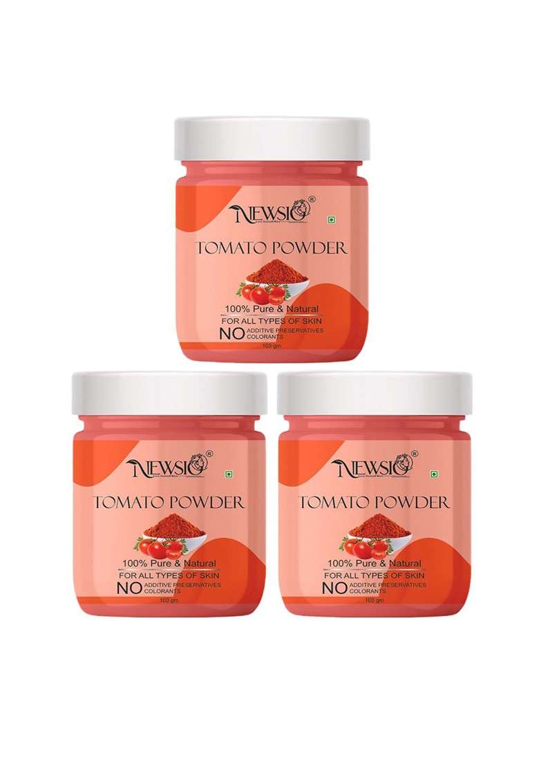 Newsio Set Of 3 100 Pure Natural Tomato Powder For Skin Hair G Each - Indya