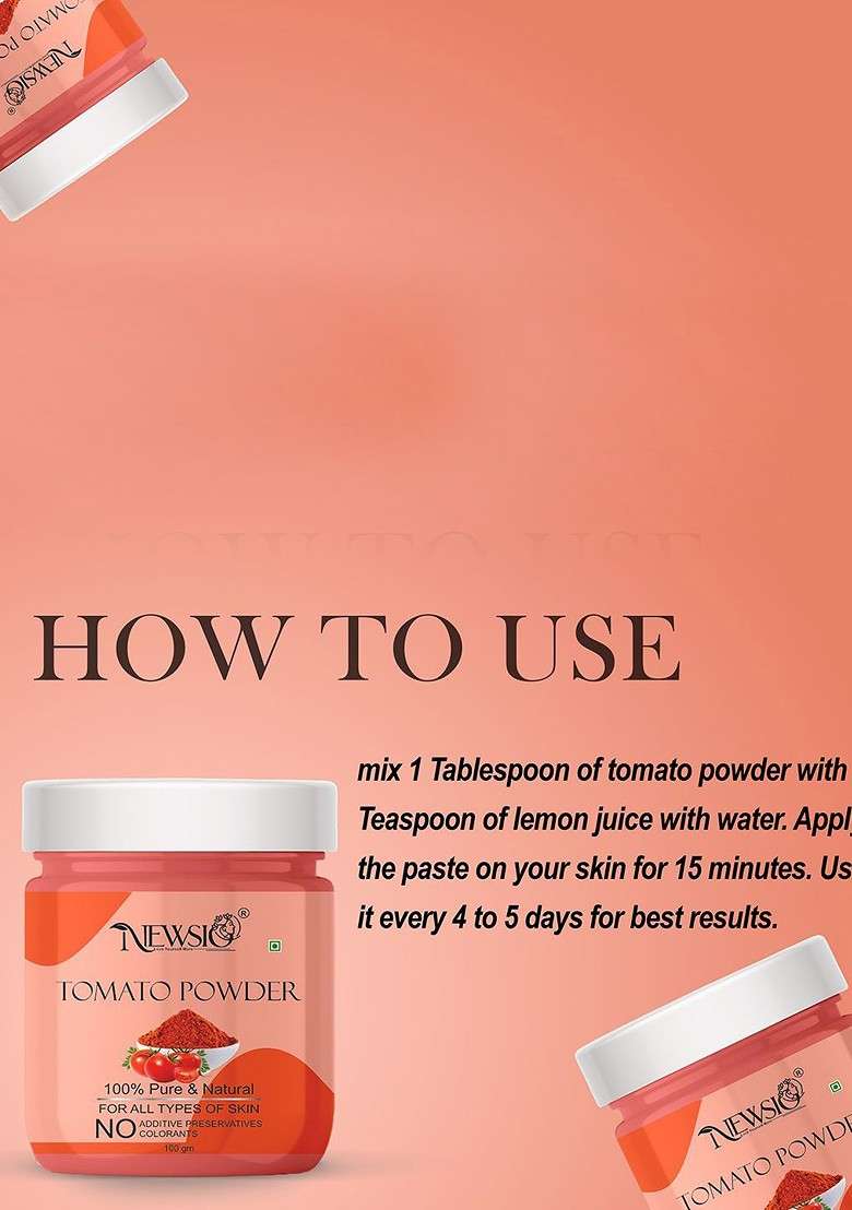Newsio Set Of 3 100 Pure Natural Tomato Powder For Skin Hair G Each - Indya