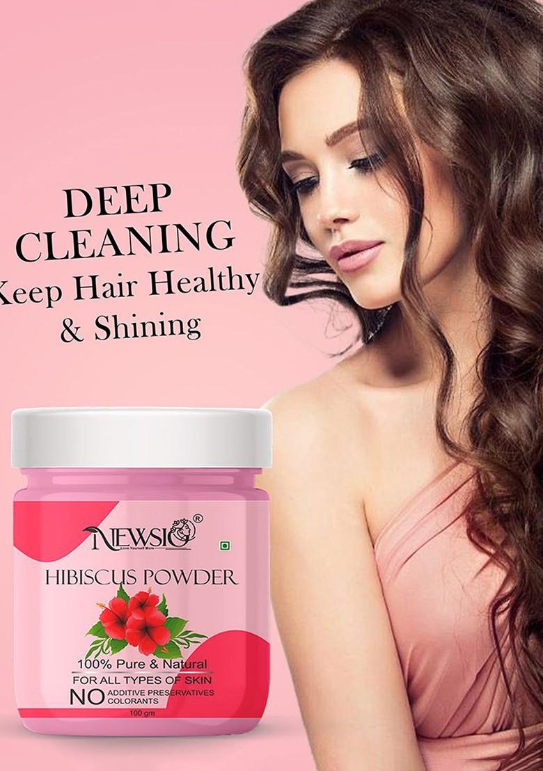 Newsio Set Of 4 Pure Natural Hibiscus Powder For Skin Hair 100G Each