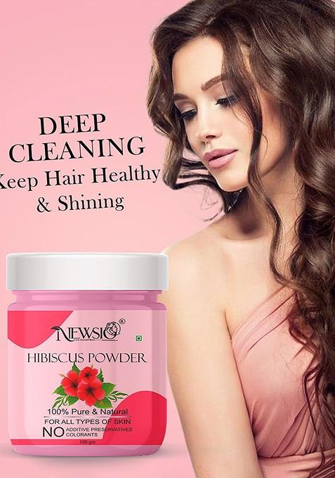 Newsio Set Of 4 Pure Natural Hibiscus Powder For Skin Hair 100G Each