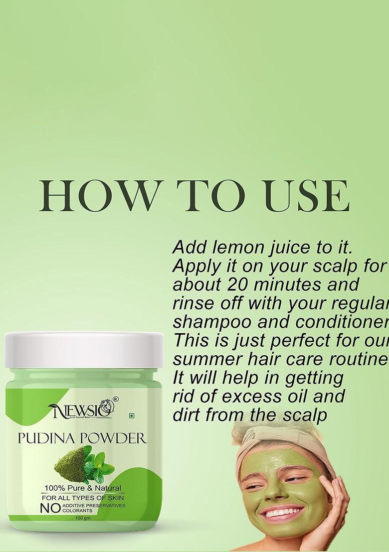Newsio 100 Pure Natural Pudina Powder For Skin Hair Care G