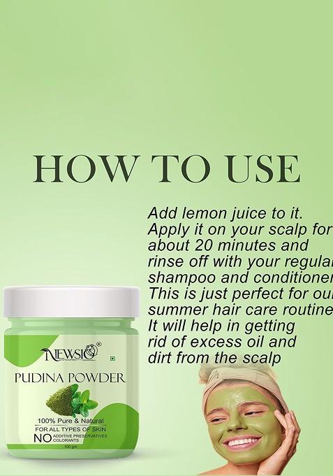 Newsio 100 Pure Natural Pudina Powder For Skin Hair Care G