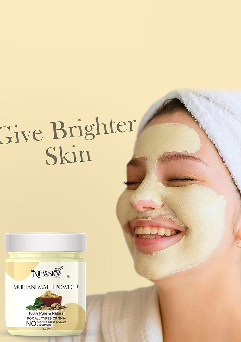 Newsio Set Of 3 100 Pure Natural Multani Mitti Powder For Acne Pimples G Each