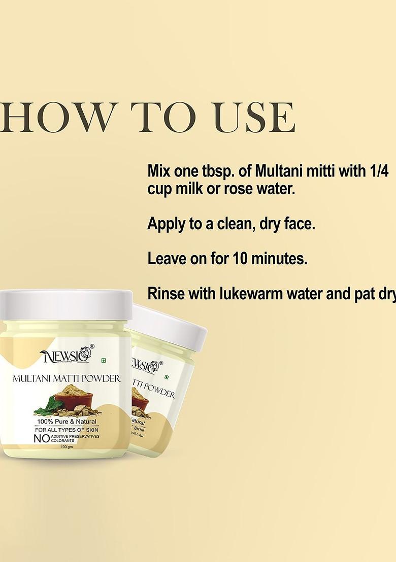 Newsio Set Of 3 100 Pure Natural Multani Mitti Powder For Acne Pimples G Each
