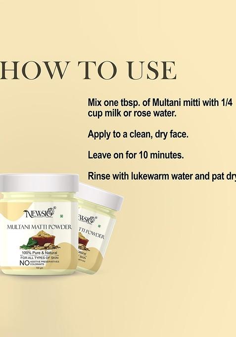 Newsio Set Of 3 100 Pure Natural Multani Mitti Powder For Acne Pimples G Each