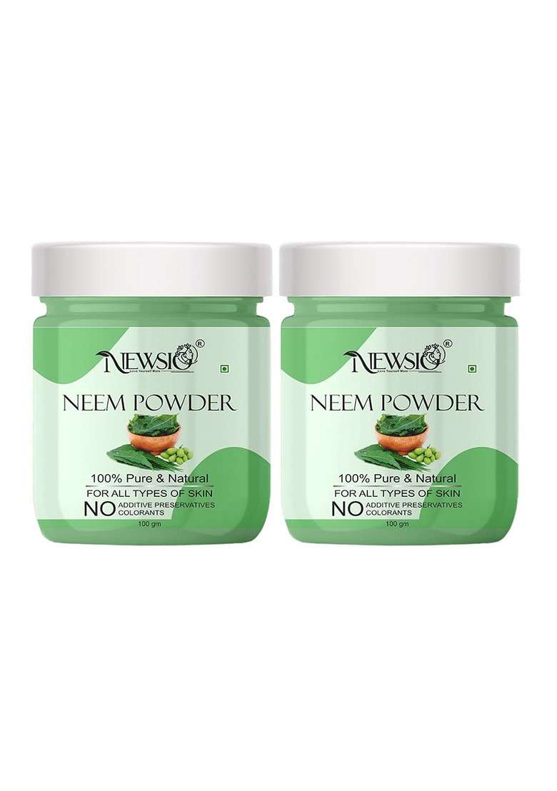 Newsio Set Of 2 Pure Natural Neem Leaves Powder For Skin Hair 100G Each - Indya