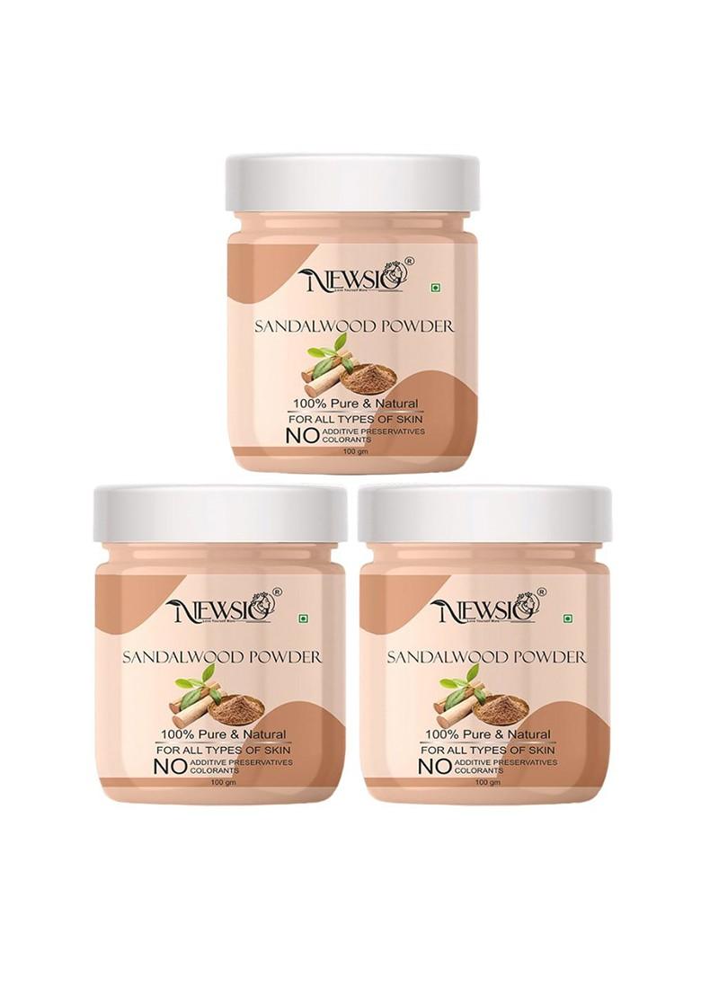 Newsio Set Of 3 100 Pure Natural Sandalwood Powder For Face Pack G Each