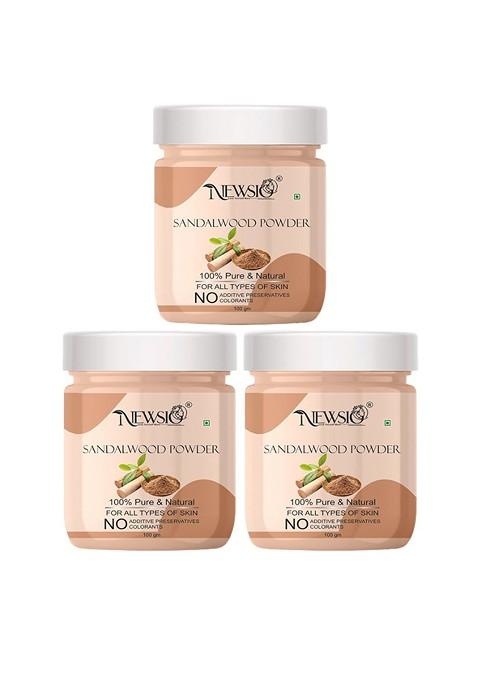 Newsio Set Of 3 100 Pure Natural Sandalwood Powder For Face Pack G Each