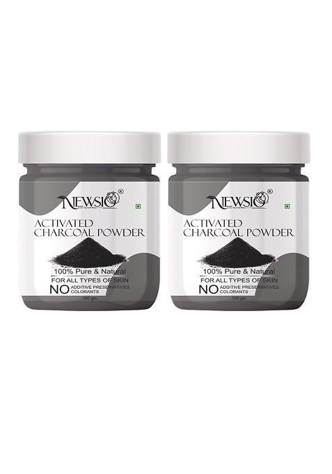 Newsio Set Of 2 Pure Natural Activated Charcoal Powder For Skin 100G Each