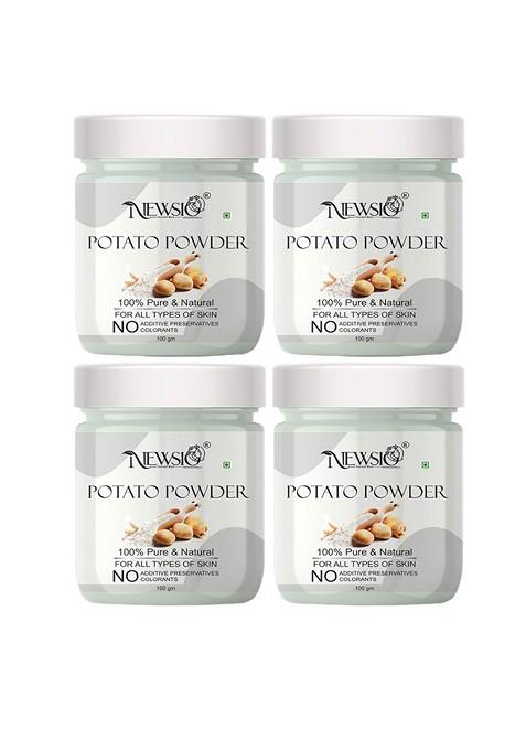 Newsio Set Of 4 Pure Natural Potato Powder For Skin 100G Each