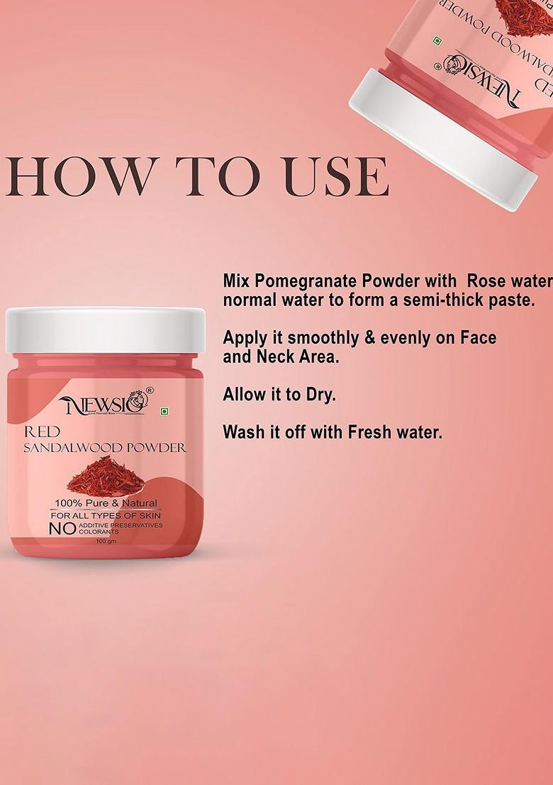 Newsio Set Of 3 100 Pure Natural Red Sandalwood Powder For Glowing Skin G Each