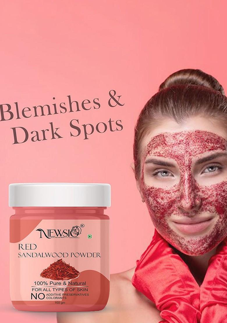 Newsio Set Of 3 100 Pure Natural Red Sandalwood Powder For Glowing Skin G Each