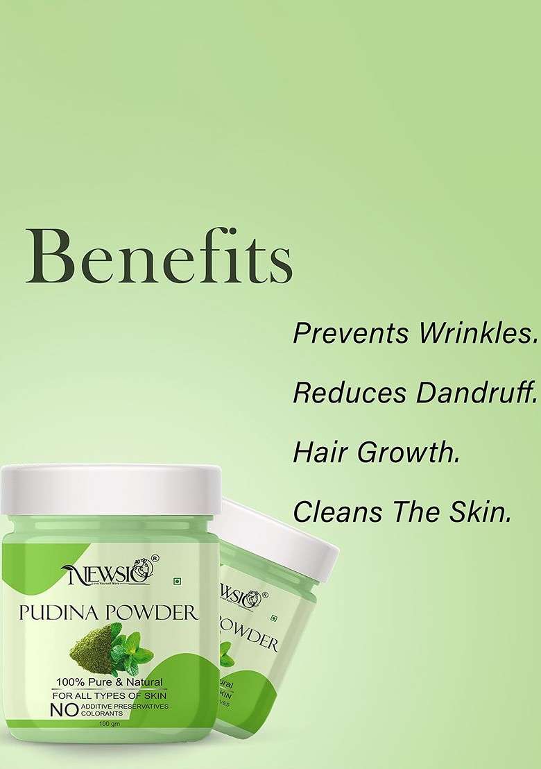 Newsio Set Of 3 100 Pure Natural Pudina Powder For Hair Skin G Each - Indya