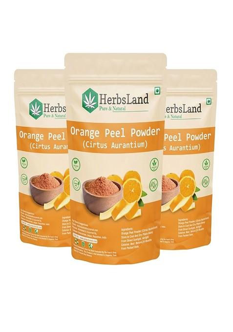 Herbsland Set Of 3 Orange Peel Powder Face Pack For Skin Brightening 100 G Each