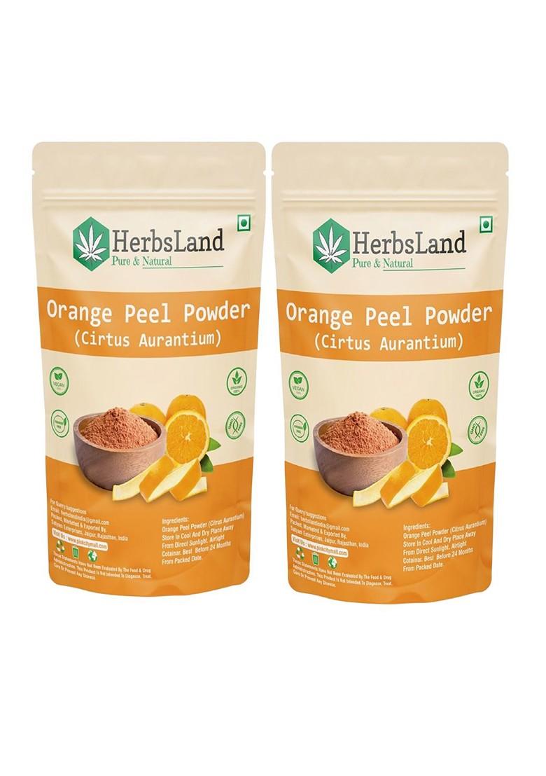 Herbsland Set Of 2 Orange Peel Powder Face Pack For Skin Brightening 100 G Each