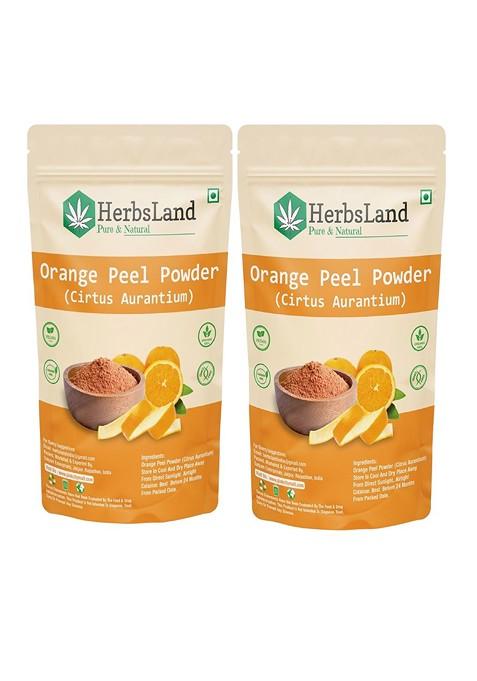 Herbsland Set Of 2 Orange Peel Powder Face Pack For Skin Brightening 100 G Each