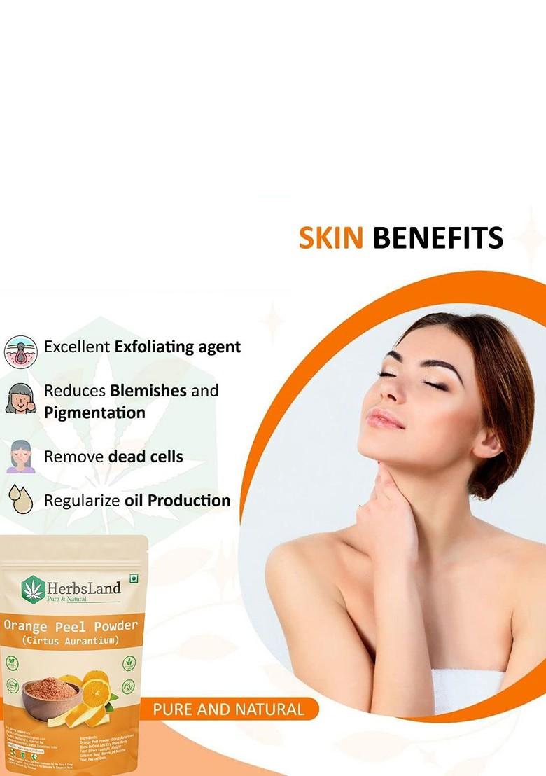 Herbsland Set Of 4 Orange Peel Powder Face Pack For Skin Brightening 100 G Each