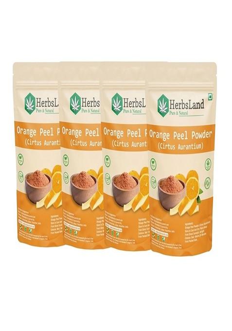 Herbsland Set Of 4 Orange Peel Powder Face Pack For Skin Brightening 100 G Each
