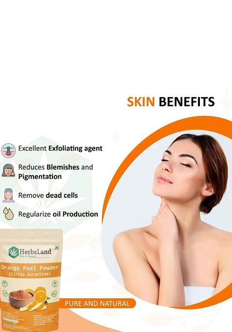 Herbsland Set Of 4 Orange Peel Powder Face Pack For Skin Brightening 100 G Each