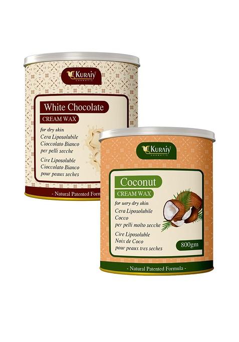 Kuraiy Set Of 2 White Chocolate Coconut Cream Wax 800 G Each