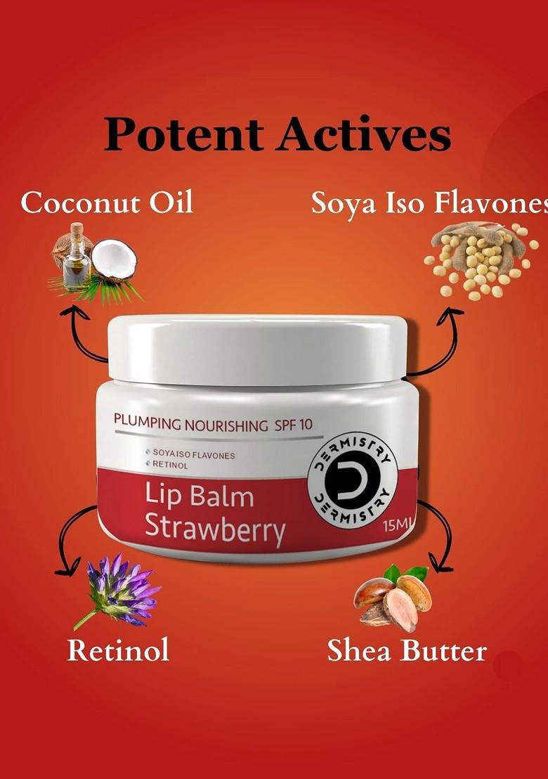 Dermistry Plumping Nourishing Spf10 Glossy Tint Strawberry Lip Balm 15 Ml