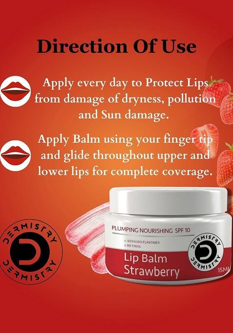 Dermistry Plumping Nourishing Spf10 Glossy Tint Strawberry Lip Balm 15 Ml