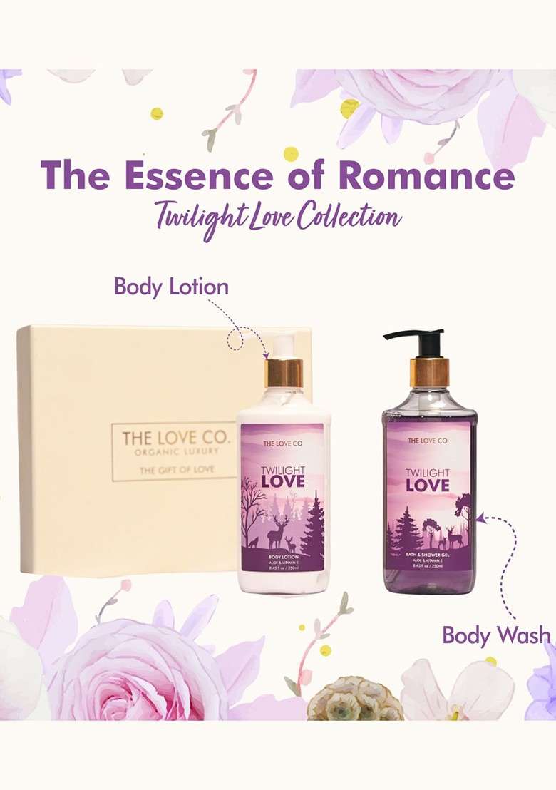The Love Co Set Of 2 Night Kiss Bath And Body Gift Wash Lotion 250Ml Each - Indya