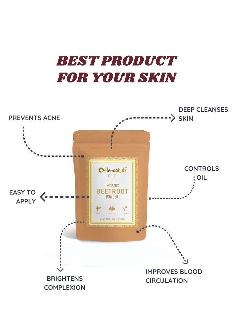 Hennahub Beetroot Powder For Natural Brightening Anti Tan Solution 100G