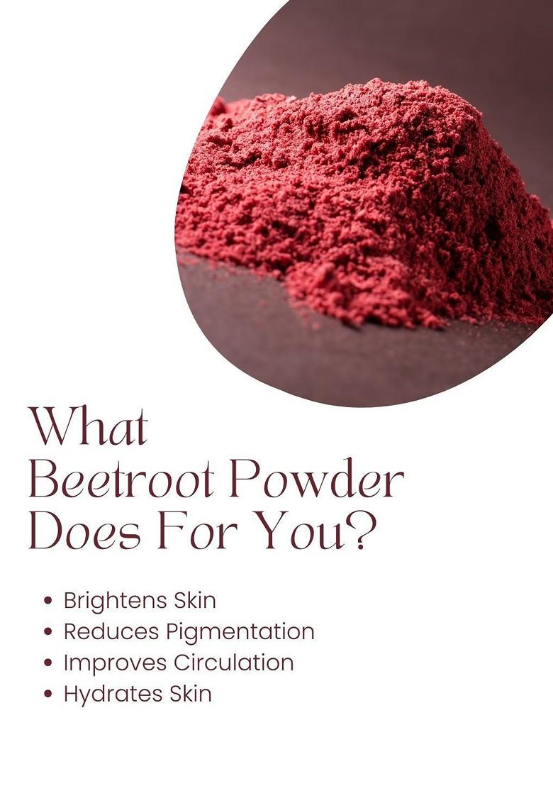 Hennahub Beetroot Powder For Natural Brightening Anti Tan Solution 100G