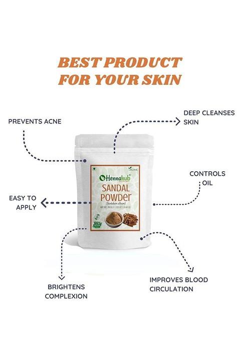 Hennahub Sandalwood Powder For Natural Skin Soother Radiance Booster 200G