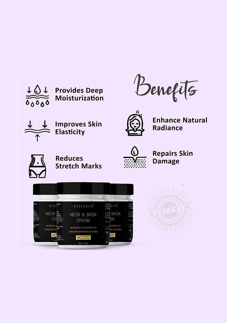 Desi Crew Set Of 2 Neck Back Cream With Vitamin E For Moisturization 100G Each