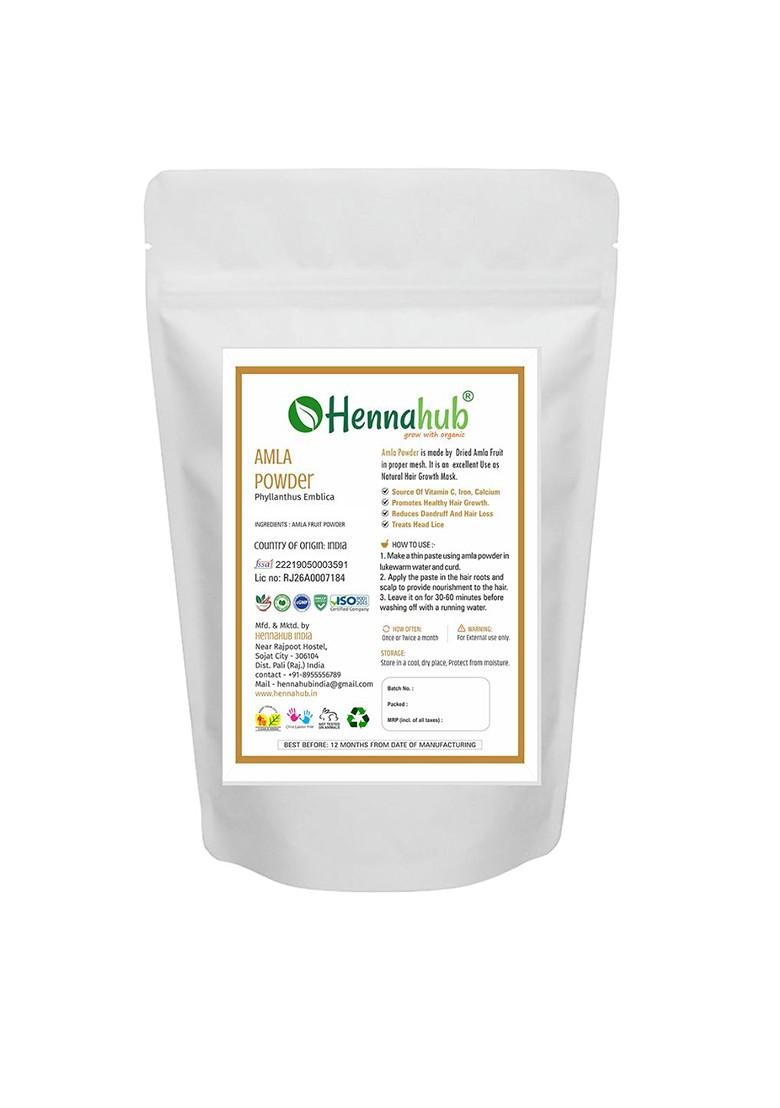 Hennahub Premium Organic Amla Powder For Hair Growth Strength Skin Care 200G