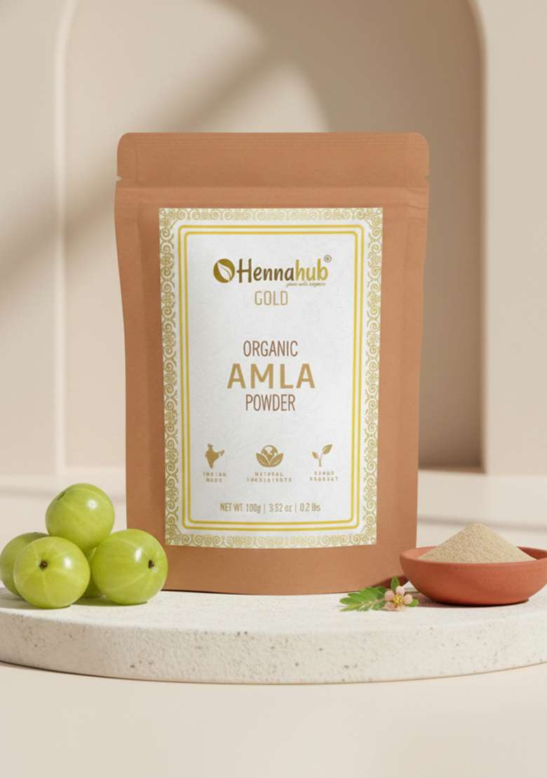 Hennahub Organic Amla Powder For Boosting Hair Growth Skin Radiance 100G - Indya