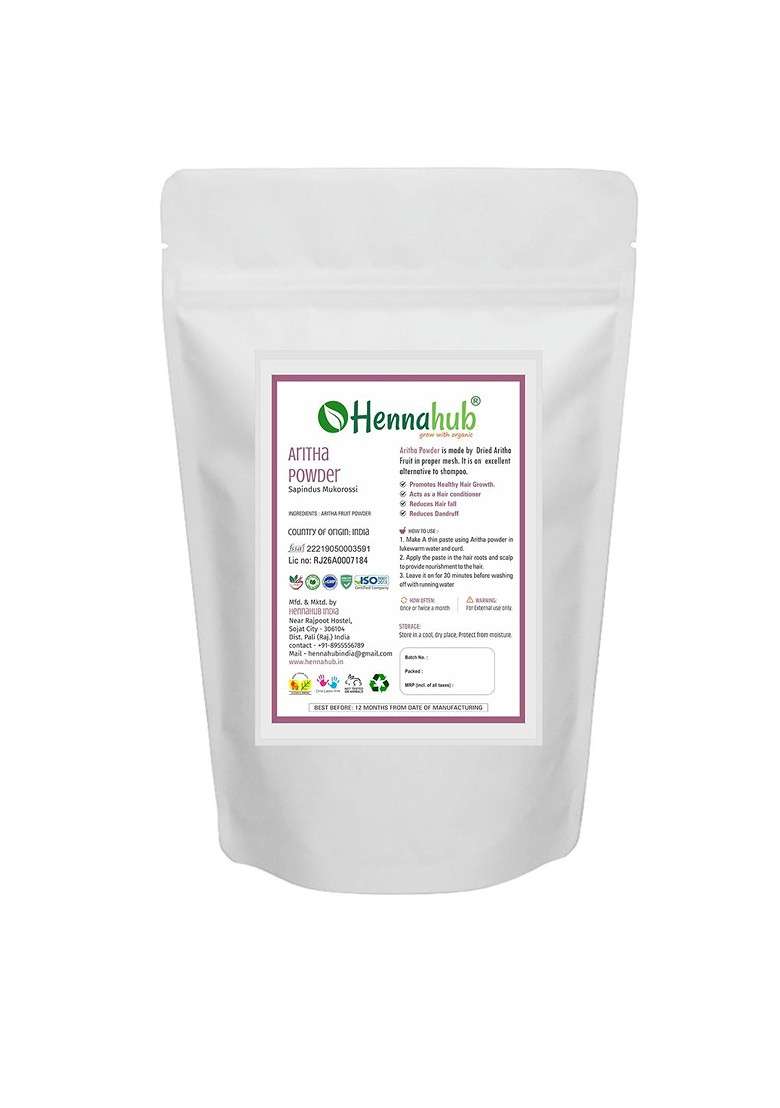 Hennahub Natural Reetha Powder For Gentle Hair Cleansing And Scalp Care 200Gm - Indya