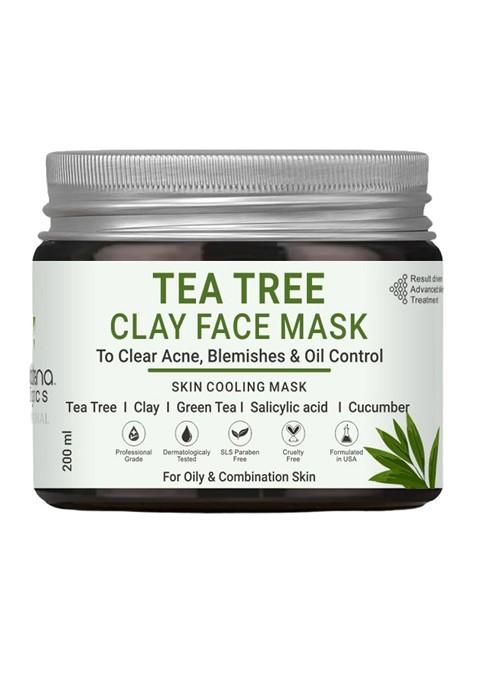 Volamena Tea Tree Clay Face Mask To Clear Acne Blemishes 200Ml