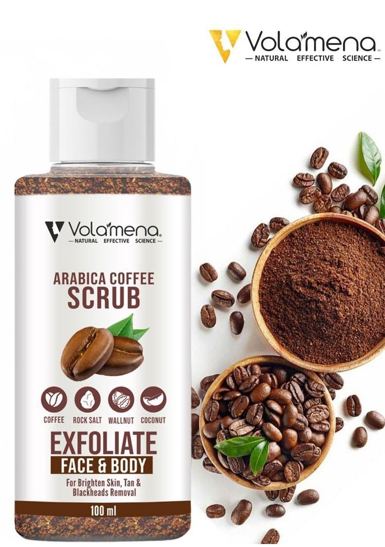 Volamena Arabica Coffee Exfoliate Brightening Skin Tan Removal Face Body Scrub 100 Ml