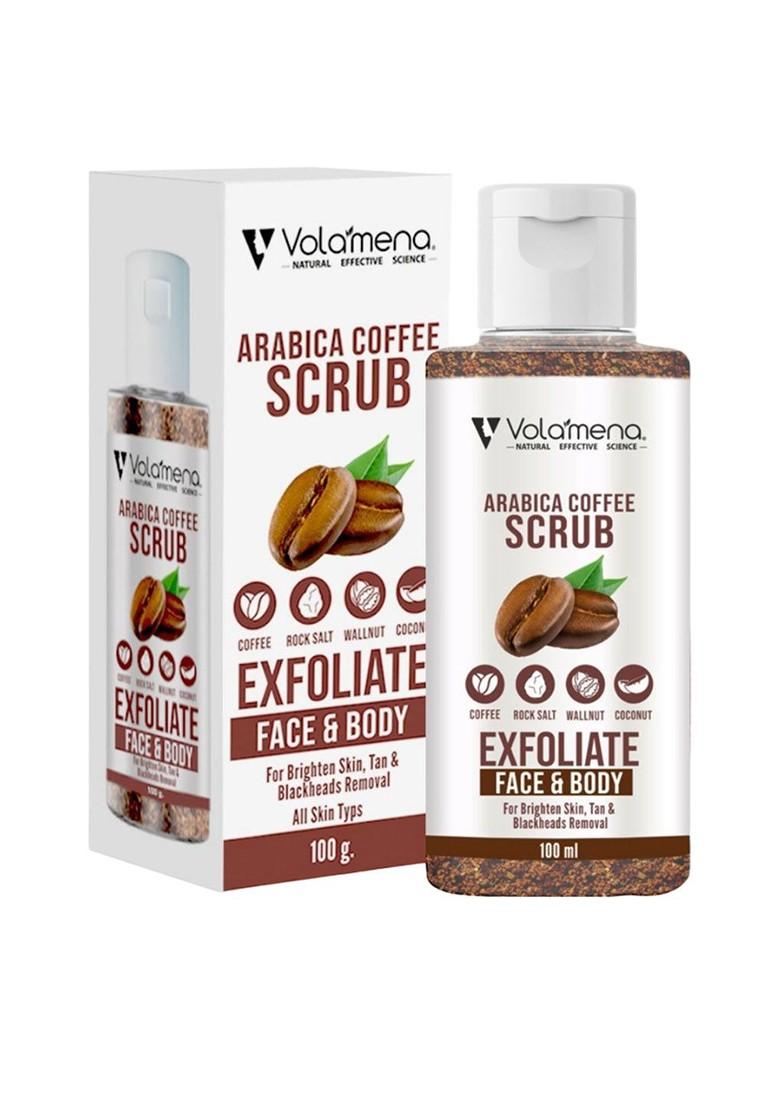 Volamena Arabica Coffee Exfoliate Brightening Skin Tan Removal Face Body Scrub 100 Ml