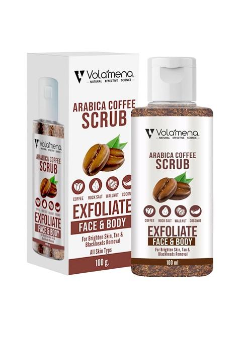 Volamena Arabica Coffee Exfoliate Brightening Skin Tan Removal Face Body Scrub 100 Ml