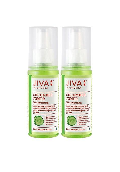 Jiva Set Of 2 100 Pure Natural Skin Hydrating Cucumber Toner 100Ml Each