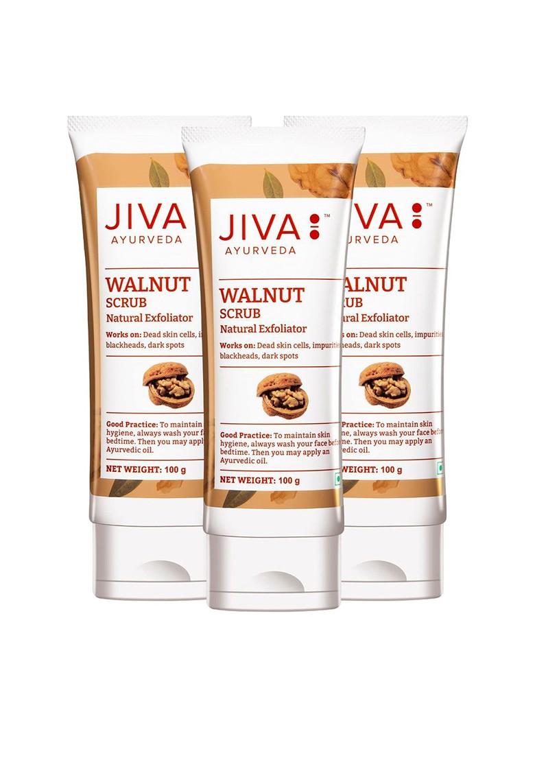 Jiva Set Of 3 Walnut Scrub For Blackheads Dark Spots 100G Each