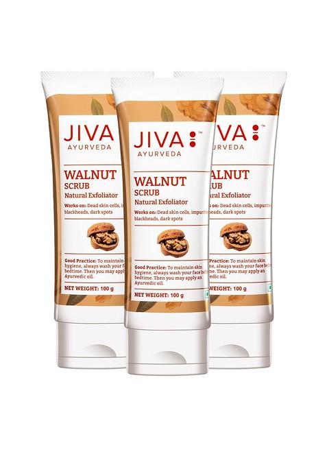 Jiva Set Of 3 Walnut Scrub For Blackheads Dark Spots 100G Each